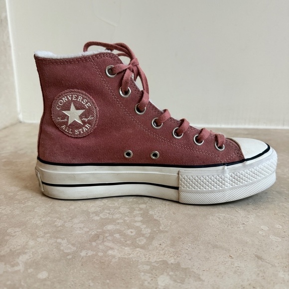 Converse All Star Lift Hi Brick Rose Egret High Top Suede Womens Size 4.5 - Picture 7 of 11